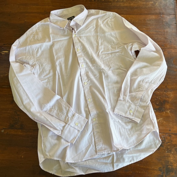 New STEVEN ALAN Reverse Seam Cacao Stripe Long Sleeve Button Up Shirt XL - Picture 1 of 9